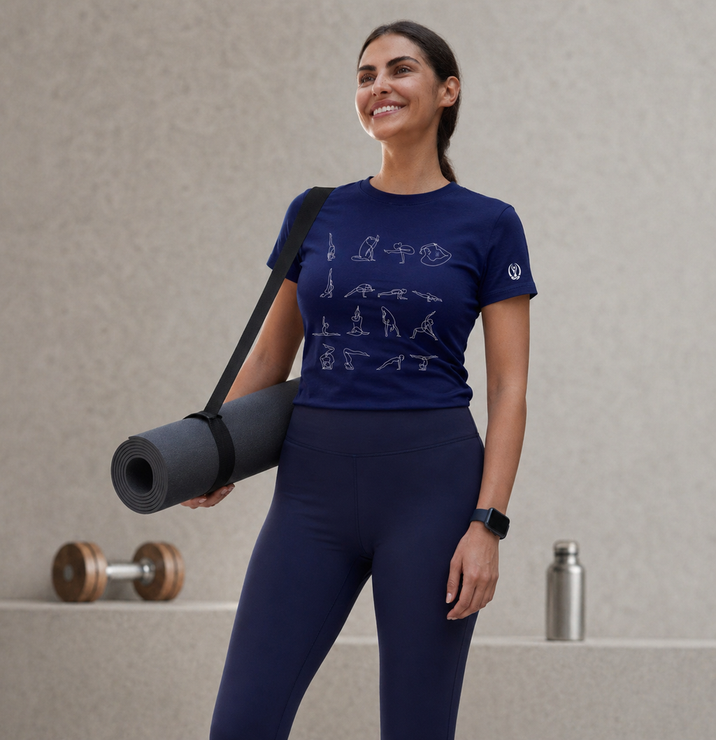 Minimal Yoga Asana Line Art Tee