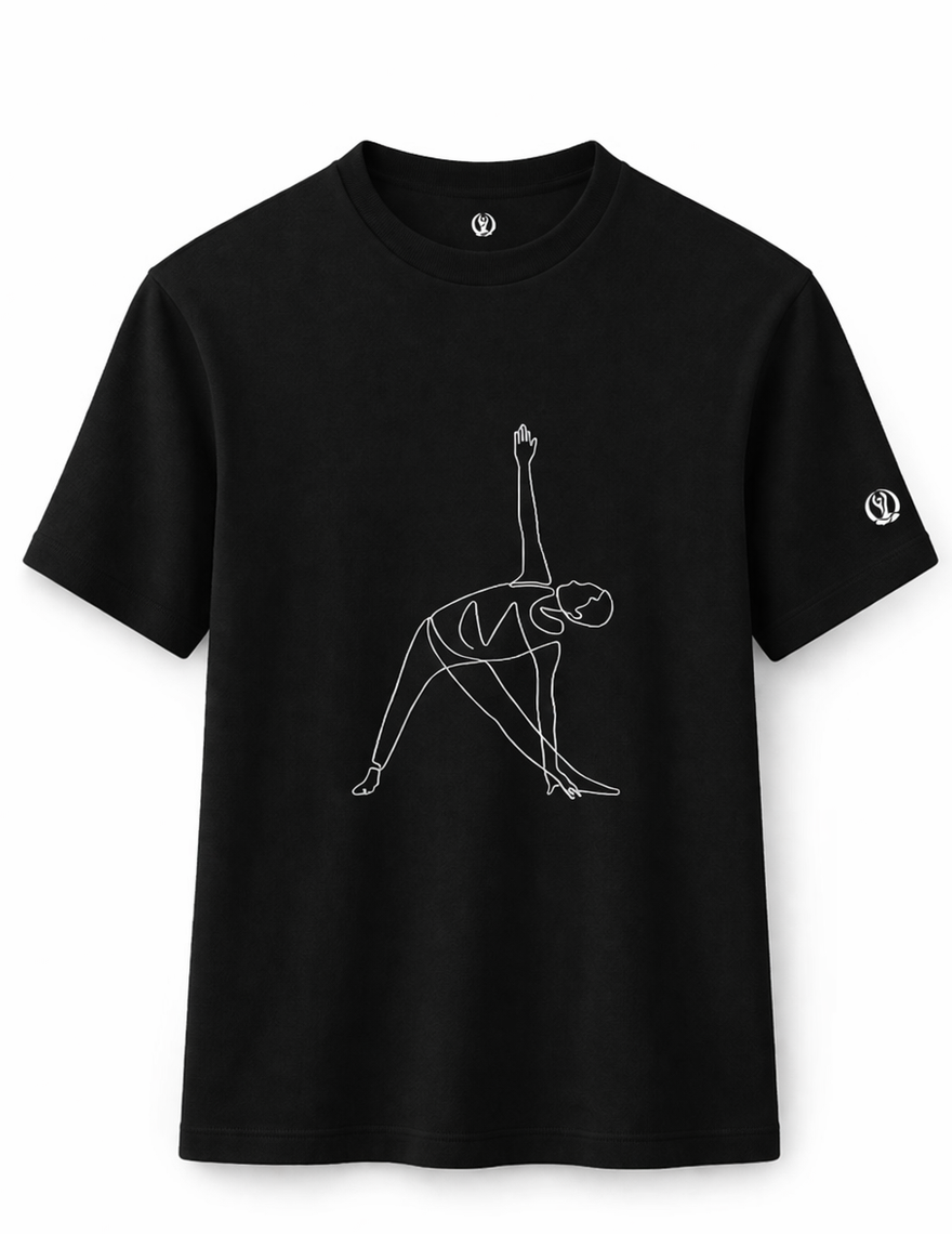 Yoga pose line art men's tee