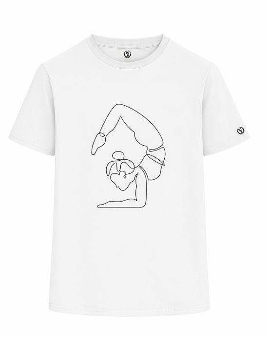 Virchikasana line art womens tee