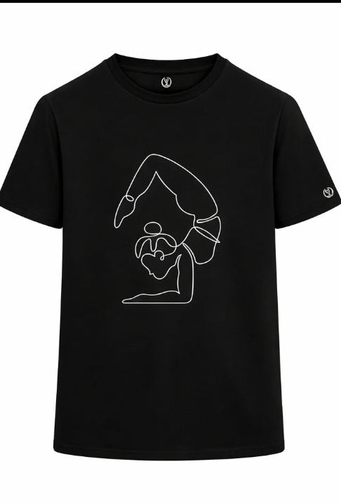 Virchikasana line art womens tee