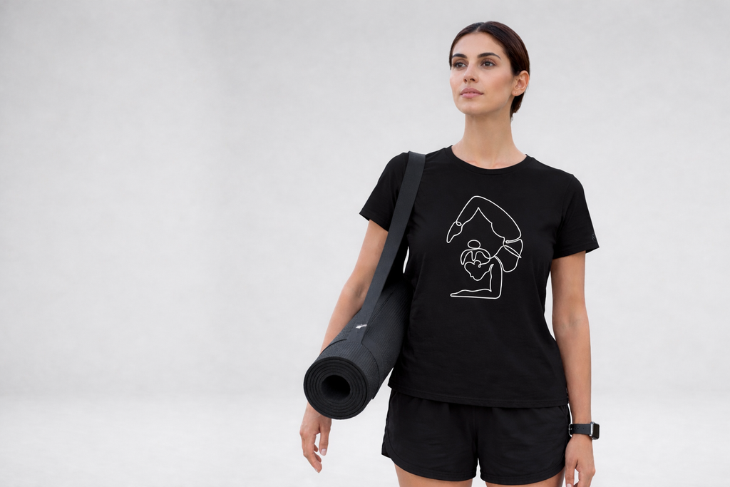 Virchikasana line art womens tee