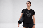 Virchikasana line art womens tee