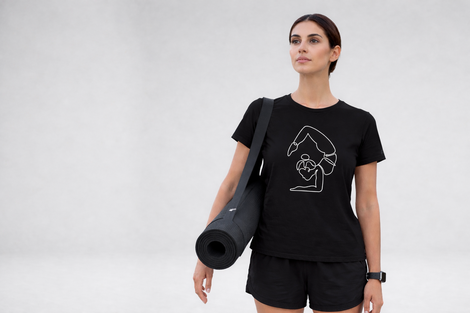 Virchikasana line art womens tee
